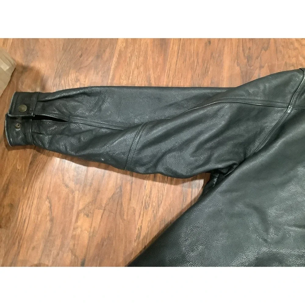 🔥Vintage Protocol by Pan United Leather Bomber jacket Mens Size M 88076